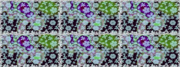 Tarafsız ve yeşil renklerde. Güzel kumaş deseni. Raster illüstrasyonunda kusursuz çiçek deseni. Raster illüstrasyonu.