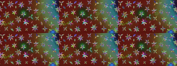 Suluboya tarzında kahverengi ve kırmızı renklerde. Küçük çiçekli yay deseni çiz. Raster illüstrasyonu.