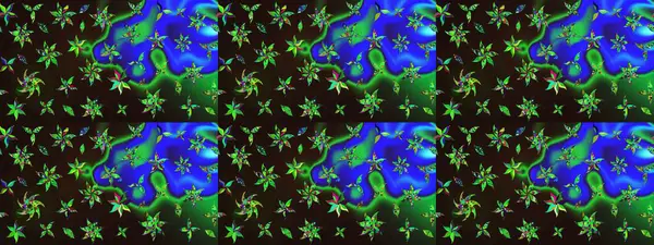 Çizim çiçek deseni duvar kâğıdı olarak kullanılabilir. Gri ve yeşil renkli çiçekler. Raster illüstrasyonu.