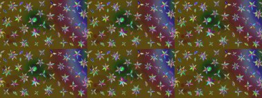 Çiçek desenli çizim. Raster illüstrasyonu. Asya tekstil tarzında. Renkli çiçekler. Renkli Bahar Teması eskiz kalıbı. Düz Çiçek Elementleri Tasarımı.