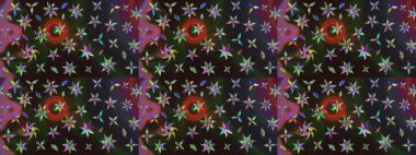 Raster illüstrasyonundaki çiçek desenli çizim. Renklerle. Güzel kumaş deseni. Raster illüstrasyonu.