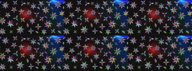 Sevimli çiçek raster deseni. Renkli çiçekler. Renkli Bahar Teması eskiz kalıbı. Düz Çiçek Elementleri Tasarımı.