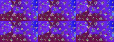 Raster suluboya çiçek deseni, narin çiçekler, menekşe ve mor çiçekler, tebrik kartı şablonu. Raster Güzel kumaş deseni.