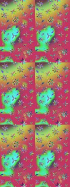 Modern stil dokusu. Çiçek desenli raster, pembe ve yeşil çizgi grafik deseni soyut raster arkaplan.