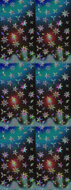 Hediye ambalaj kağıdı, tebrik kartları, posterler ve pankart tasarımı. Raster düz çiçek çizim deseni. Mavi ve gri renkte çiçekler.