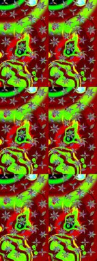 Kırmızı ve yeşil yapraklı yabani çiçekler. Suluboya, elle çizilmiş. Eskiz arkaplan modeli. Raster illüstrasyonu.