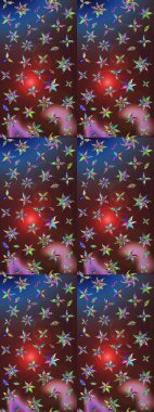 Kahverengi ve mor renkli parlak çiçekli soyut çizim deseni. Küçük çiçekte hoş bir çiçek deseni var. Çiçek elementli zarif raster dokusu..