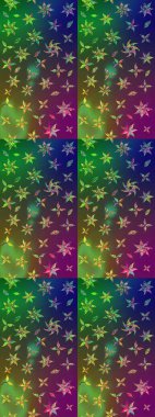 Düz Çiçek Elementleri Tasarımı. Asya tekstil tarzında. Güzel kumaş deseni. Renkli Bahar Teması eskiz kalıbı. Raster illüstrasyonu. Çiçek desenini çiz.