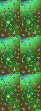 Raster illüstrasyonu. Asyalı tekstil renkleri. Suluboya çiçekli çiçek deseni.