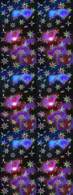 Renkli etnik çiçeklerle süslenmiş zarif bir eskiz şekli. Raster Çiçek İllüstrasyonu güzel tekstil..