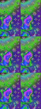 Moda baskıları için zarif bir şablon. Robot resim. Çiçekli yaz çiçekleri. Küçük çiçekte güzel bir desen. Küçük renkli çiçekler. Motley illüstrasyonu.