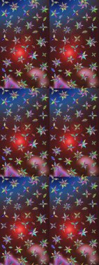 Yumuşak, yaz çiçekli arka plan. Çiçekli karalama şeklinde Raster çiçek deseni. Kahverengi ve mor renkte çiçekler.