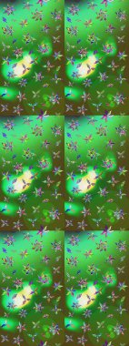 Düz Çiçek Elementleri Tasarımı. Renkli Bahar Teması eskiz kalıbı. Raster..