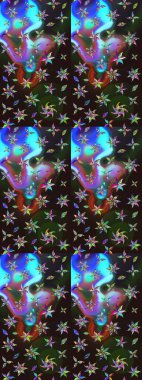 Çizim çiçek deseni duvar kağıdı, web sitesi arka planı, ambalaj kağıdı, davetiye, broşür, afiş veya web sitesi için kullanılabilir. Parlak elementlerin. El çizimi Raster illüstrasyonu.