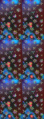 Renkli Bahar Teması eskiz kalıbı. Raster illüstrasyonundaki çiçek desenli çizim. Güzel kumaş deseni. Düz Çiçek Elementleri Tasarımı.