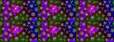 Çizim kalıbı. Renkli süs kenarı. Çiçek duvar kağıdı. Raster illüstrasyonu. Hint süsü. Yeşil ve kahverengi renklerde.