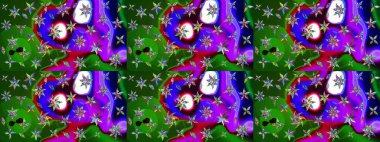 Zarif, parlak ve eskiz yeşil ve mor çiçek desenli tasarım. Raster. Sabıka baskıları, bebek kıyafetleri, duvar kâğıtları, paket kutuları vb..