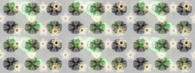 Yüzey için tekrarlanan doku, ambalaj kağıdı, gri, nötr ve yeşil renkte kar tanesi. Kış kar taneleri, raster arka plan.