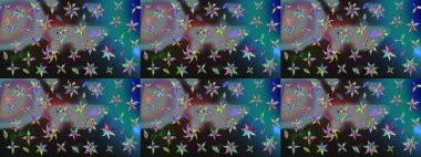 Küçük çiçekte güzel bir çiçek deseni var. Raster deseni. Çiçekli çiçek deseni, suluboya..