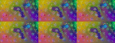 Raster güzel kumaş deseni çiziyor. Düz Çiçek Elementleri Tasarımı. Çiçek deseni. Renkli Bahar Teması çizim şablonu.