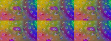 Küçük çiçekte güzel bir çiçek deseni var. Çiçekli çiçek deseni, suluboya. Raster deseni.