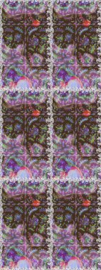 Kahverengi ve nötr renklerde karalamalı çiçeklerle kusursuz çiçek deseni. Raster illüstrasyonu.