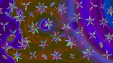 Mor ve kahverengi renkte çiçekler. Renkli bahar temalı eskiz kalıbı. Düz Çiçek Elementleri Tasarım Raster illüstrasyonu. Çiçekli çiçek deseni, suluboya..