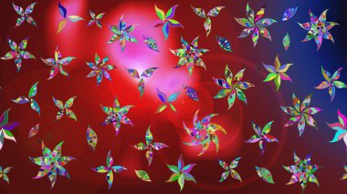 Kırmızı ve kahverengi renkte çiçekler. Küçük çiçekte sevimli çiçek deseni var..