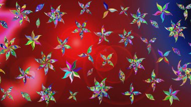 Raster. Güzel suluboya çiçekler, parlak resimler ilham verici ve kahverengi çiçek desenli eskiz arka planı.