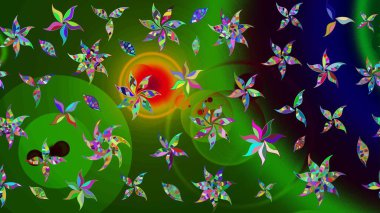 Raster. Sabıka fotoğraflarında, bebek kıyafetlerinde, duvar kâğıtlarında, paket kutularında falan kullanılabilir. Zarif, parlak ve eskiz yeşil ve siyah çiçek deseni tasarımı.