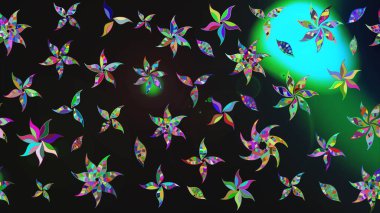 Çiçekler suluboya tarzında gri ve yeşil renklerde. Raster illüstrasyonunda çiçek deseni çizimi.