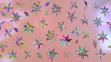 Tarafsız ve pembe renklerde çiçekler. Çiçekli karalama şeklinde Raster çiçek deseni. Nazik, narin çiçek arkaplanı.