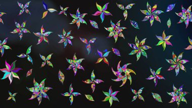 Raster. Kumaş, tekstil, duvar kağıdı baskısı için. Eskiz geçmişi. Tomurcukları çiçek olan sevimli bir çiçek deseni. Raster illüstrasyonu. Antika retro tarzı.