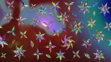 Çocuk stili. Düz Çiçek Elementleri Tasarımı. Çiçekli eskiz arkaplanı. Renkli Bahar Teması çizim şablonu.