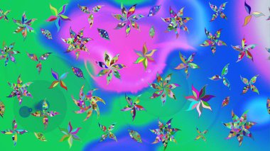 Klasik taslak çizimi. Çiçek mavisi ve yeşil çizim deseni. Raster çiçek izi. Raster Yumuşak kumaş deseni.