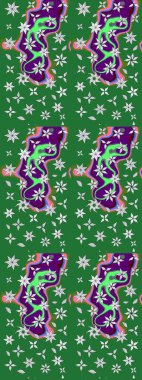 Çiçek deseni. Düz Çiçek Elementleri Tasarımı. Raster güzel kumaş deseni çiziyor. Renkli Bahar Teması çizim şablonu.