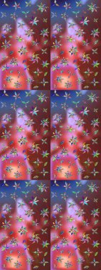 Raster suluboya çiçek deseni, narin çiçekler, kahverengi ve pembe çiçekler, tebrik kartı şablonu. Raster Güzel kumaş deseni.