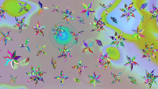 Çiçekli karalama şeklinde Raster çiçek deseni. Tarafsız ve gri renklerde çiçekler. Nazik, narin çiçek arkaplanı.