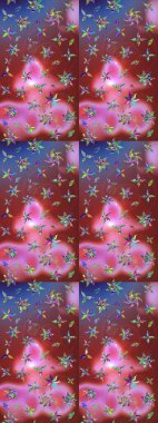 Nazik romantik baskı. Raster güzel bir çiçek deseni çizmiş. Kahverengi ve pembe renkli çiçekler. Bahar mevsimi. Tatil havası..