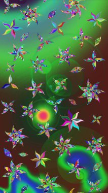 Raster illüstrasyonu. Tekstil veya kitap kapakları, imalat, duvar kağıtları, baskı, hediye paketi ve yapıştırma kitabı için çiçek eskizi geçmişi. Küçük ölçekli çiçeklerdeki basit sevimli desen.