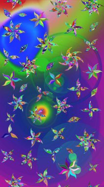 Kumaş, tekstil, duvar kağıdı baskısı için. Miles Fleur, süslü püslü bir süs. Tomurcukları papatya çiçekleri olan sevimli bir çiçek deseni. Raster illüstrasyonu. Eski usul. Taslak arkaplan.