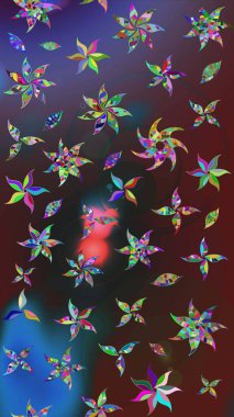 Raster illüstrasyonu. Güzel kumaş deseni. Bahar çiçekli güzel bir çiçek deseni..