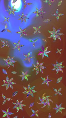 Suluboya çizim kalıbı. Raster illüstrasyonu. Dekorasyon ve tasarım için güzel bir desen. Moda baskısı. Çiçeğin suluboya çizimlerinin mükemmel deseni. Eski.