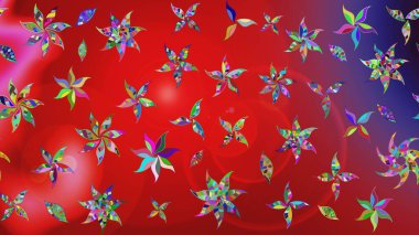 Eskiz arkaplan modeli. Raster illüstrasyonu. Kırmızı ve mor yapraklı yabani çiçekler. Suluboya, elle çizilmiş.