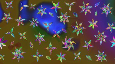 Renkli çiçekler. Küçük çiçekte sevimli çiçek deseni var..