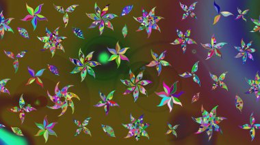 Renkli Bahar Teması eskiz kalıbı. Düz Çiçek Elementleri Tasarımı. Renkli çiçekler. Raster illüstrasyonunda çiçek deseni çizimi.