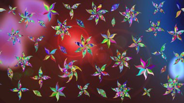 Karalama çiçeği. Renkli Bahar Teması eskiz kalıbı. Güzel kumaş deseni. Raster illüstrasyonu. Düz Çiçek Elementleri Tasarımı. Zentangle soyut çiçekleri.