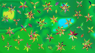 Renkli çiçekler. Çizim çiçek deseni duvar kâğıdı olarak kullanılabilir. Raster illüstrasyonu.