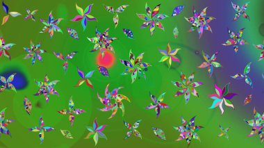 Çizim çiçek deseni duvar kâğıdı olarak kullanılabilir. Renkli çiçekler. Raster illüstrasyonu.