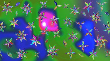 Raster Şirin kumaş deseni. Eskiz klasiği. Düz Çiçek Elementleri Tasarımı. Renkli Bahar Teması çizim şablonu.